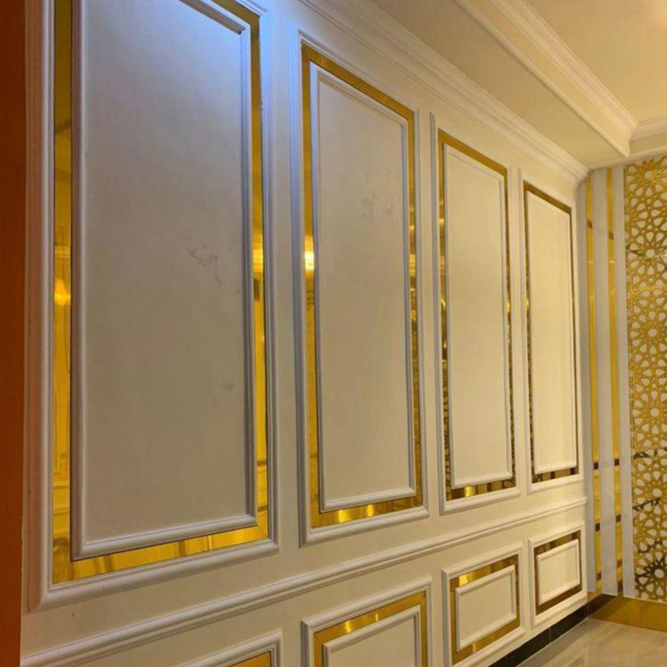 List Gold Bahan Stainless Steel Warna Gold/Emas Plat StripMiror Gold-List Emas-List Kaca-List Cermin