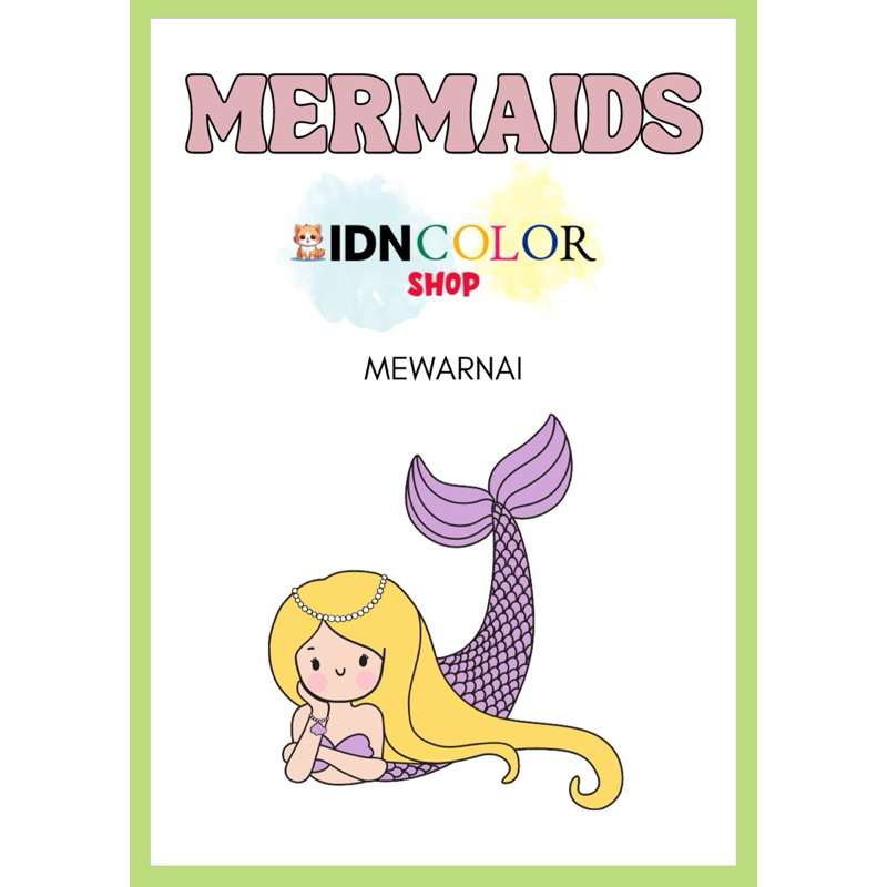 Mewarnai gambar mermaid putri duyung