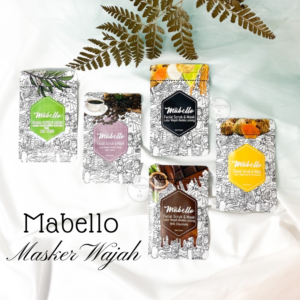 Mabello Masker Wajah Bubuk Original - Temulawak - Coklat - Coffe 15gr &amp; 100gr | Mencerahkan Wajah