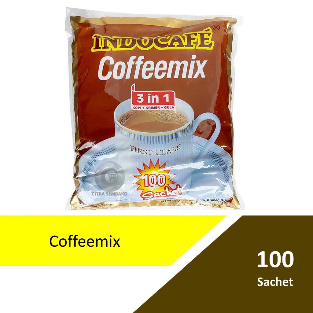 

Indocafe Coffeemix 3 in 1 Kemasan Bag Pack isi 10 renceng, 100 Sachet