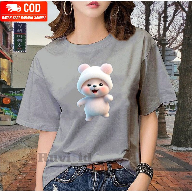 Ruvi_id-KAOS WANITA DISTRO BELI 3 GRATIS HEADSET EXTRA BAS / KAOS GAMBAR BERUANG / KAOS WANITA IMPORT / KAOS WANITA KOREAN STYLE / KAOS WANITA DEWASA / KAOS WANITA LENGAN PENDEK / KAOS WANITA KEKINIAN / ATASAN WANITA MURAH / BAJU COUPLE / T-SHIRT JUMBO