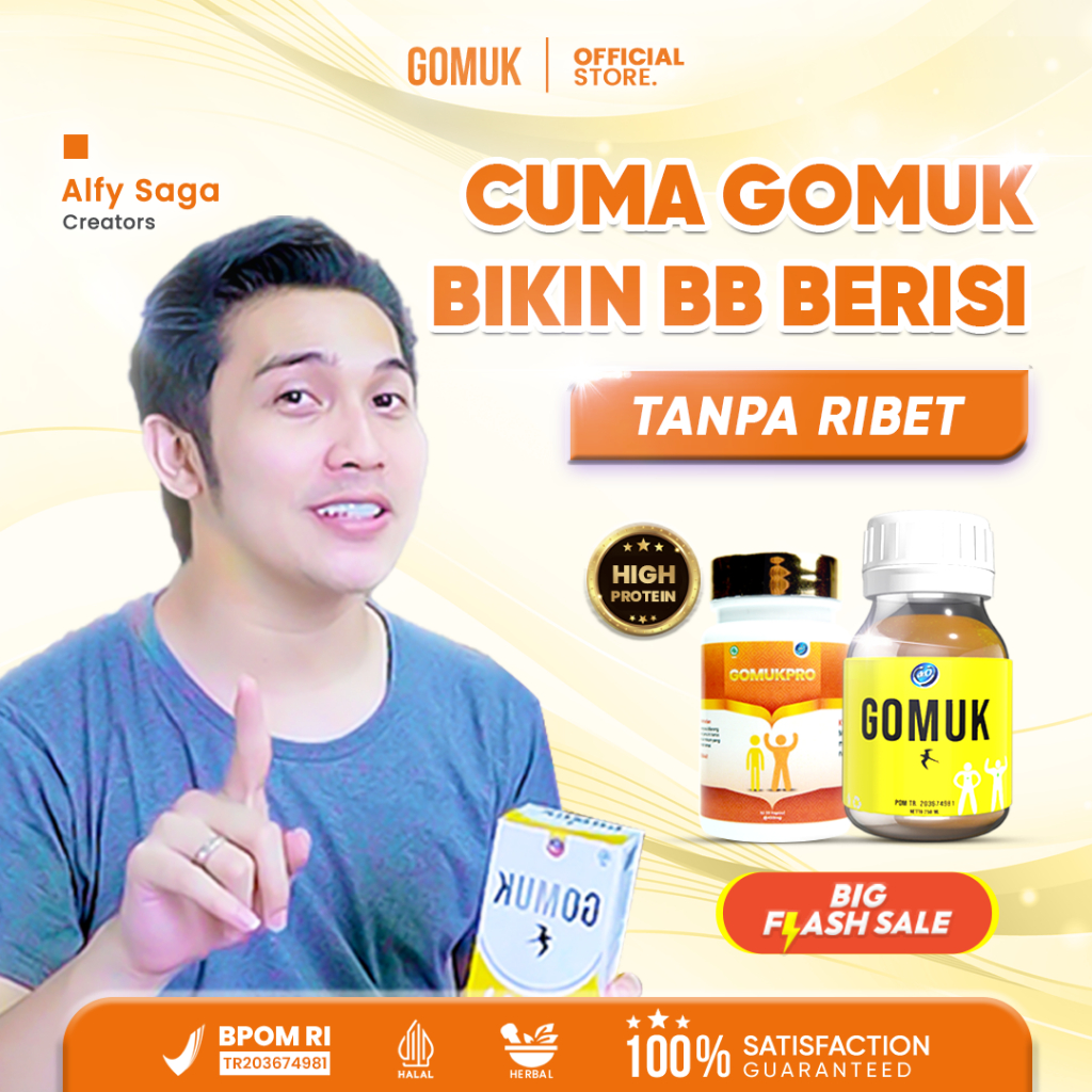 gomuk/ penggemuk herbal/ bpom approved/ 200 ml/ naik 5-15 kg