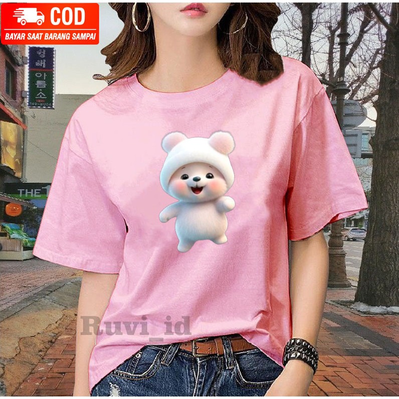 Ruvi_id-KAOS WANITA DISTRO BELI 3 GRATIS HEADSET EXTRA BAS / KAOS GAMBAR BERUANG / KAOS WANITA IMPORT / KAOS WANITA KOREAN STYLE / KAOS WANITA DEWASA / KAOS WANITA LENGAN PENDEK / KAOS WANITA KEKINIAN / ATASAN WANITA MURAH / BAJU COUPLE / T-SHIRT JUMBO