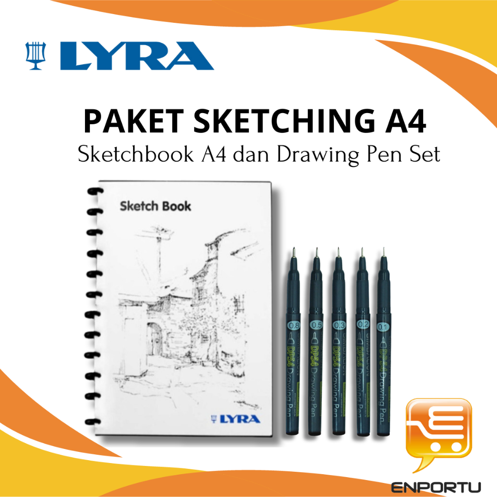 

Paket Sketching LYRA Sketchbook A4 & SIMBALION Drawing Pen Set 5 Pcs