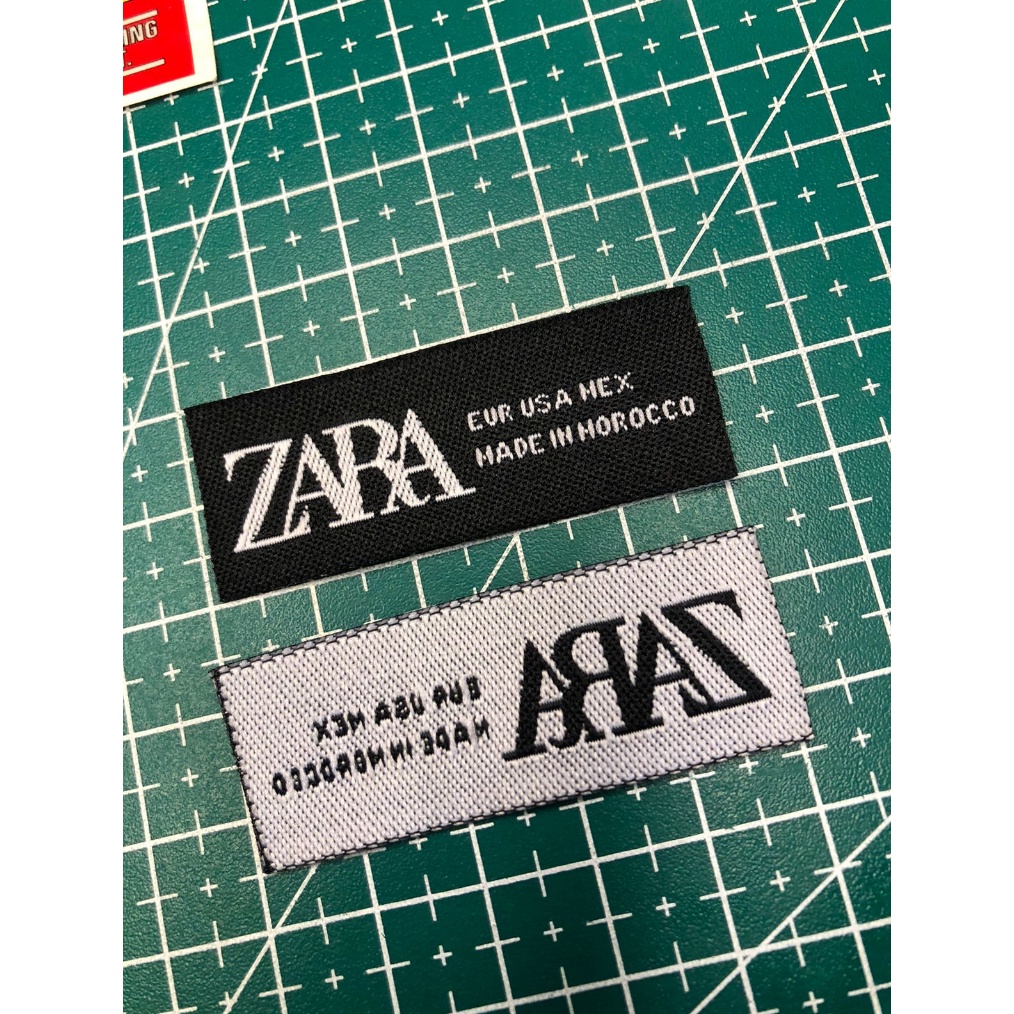 

✨TERBARU✨ ZARA MAIN TAG LABEL WOVEN RAJUT BORDIR COTTON SUPER PREMIUM CO 1X DI KIRIM 60PCS !!!