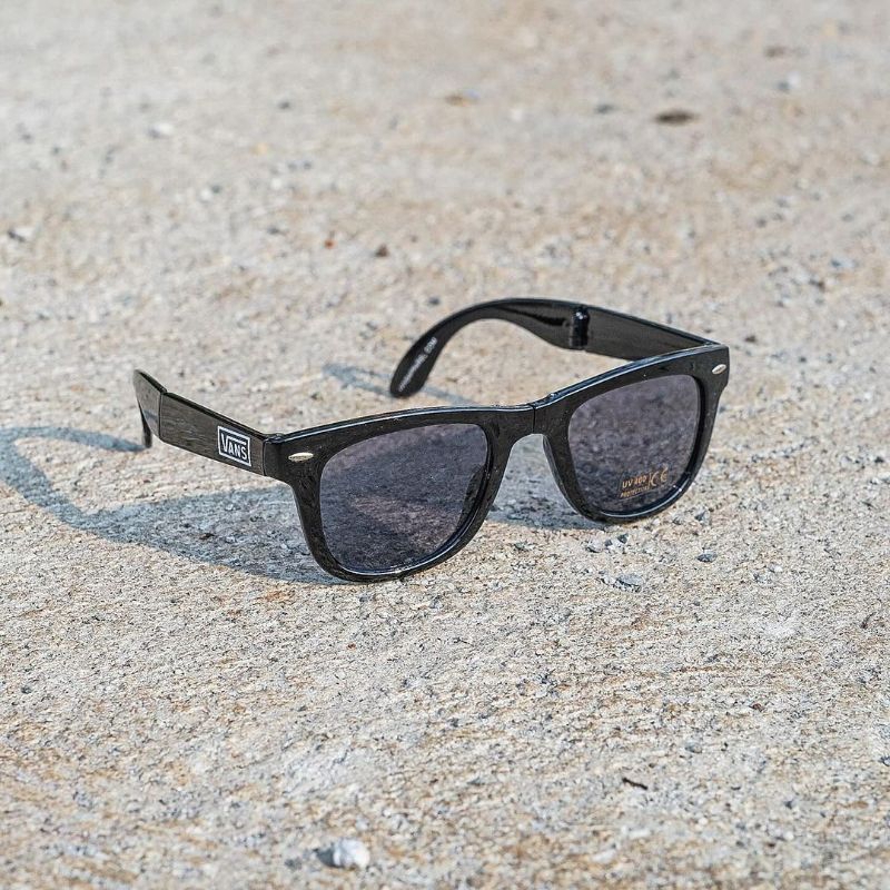 Kacamata Hitam Vans Foldable Black Original Kacamata Pria Kacamata Wanita Kaca mata Sunglasses Kacam