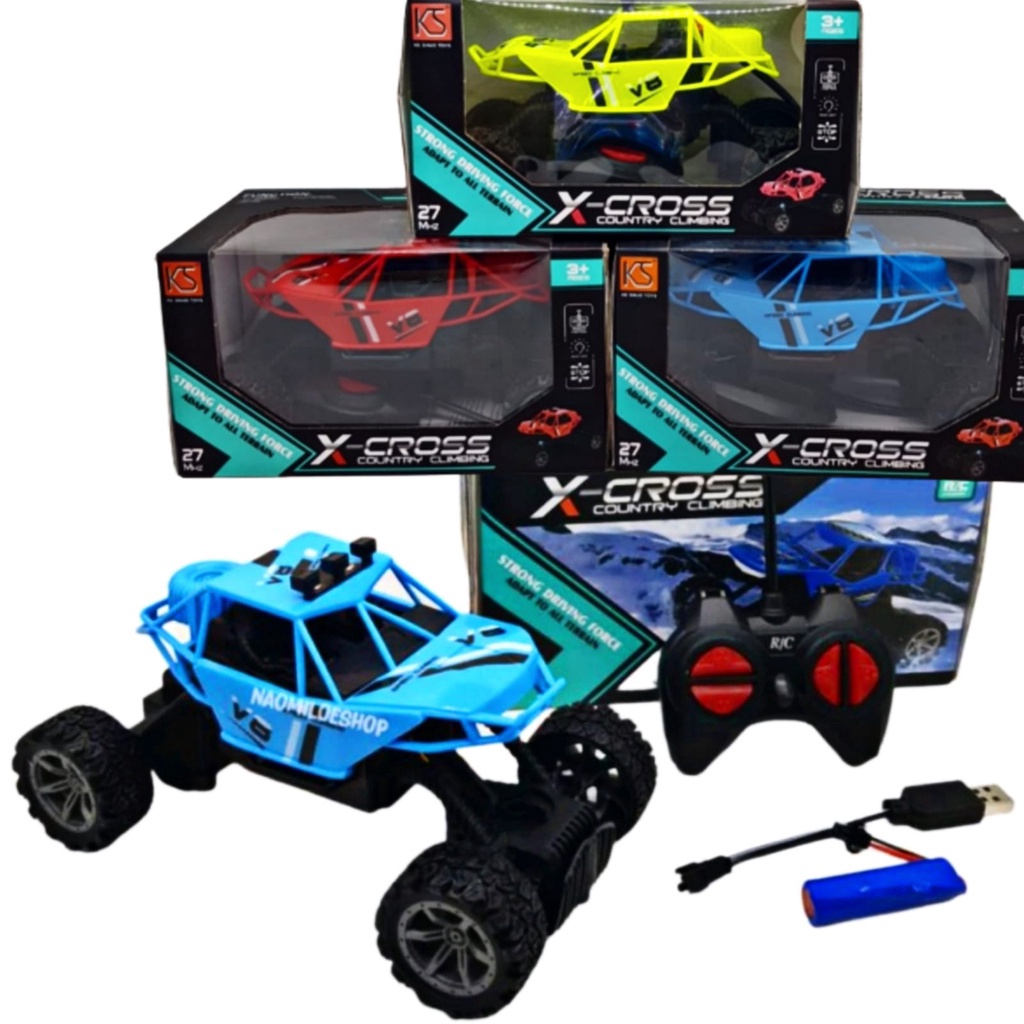 Ready Stok Remote Control Mobil Jip x cross country climbing Mainan Rc Off Road Jeep Ban Karet Mobil