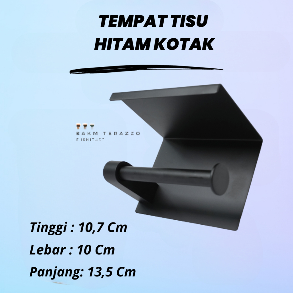 BAK AIR KAMAR MANDI | TEMPAT TISU KAMAR MANDI TOILET | STAINLESS MURAH | TEMPAT TISU HITAM KOTAK