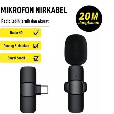Cepaat K8 MICROPHONE MIC CLIP ON YOUTUBER WIRELESS USB / MIC YOUTUBER BLUETOOTH K8