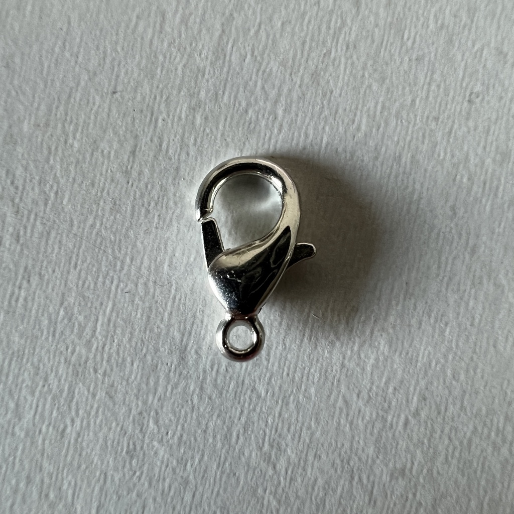 Pengait Tali Kait Udang Silver 10x5mm 1pcs Kokot Kalung Gelang Resin Gantungan Kunci Ganci Logam Aks