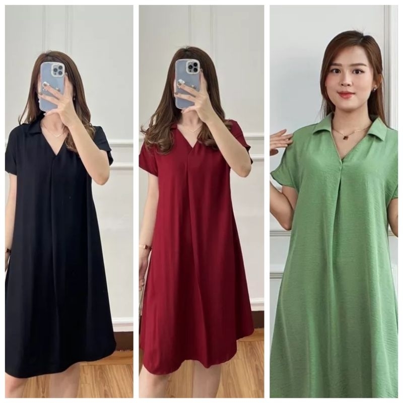daster polos midi dress/ daster sante daster tidur