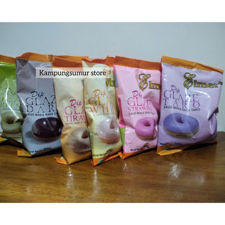 

Berkualitas Elmer Dip Glaze Topping Donat kemasan 200 gr