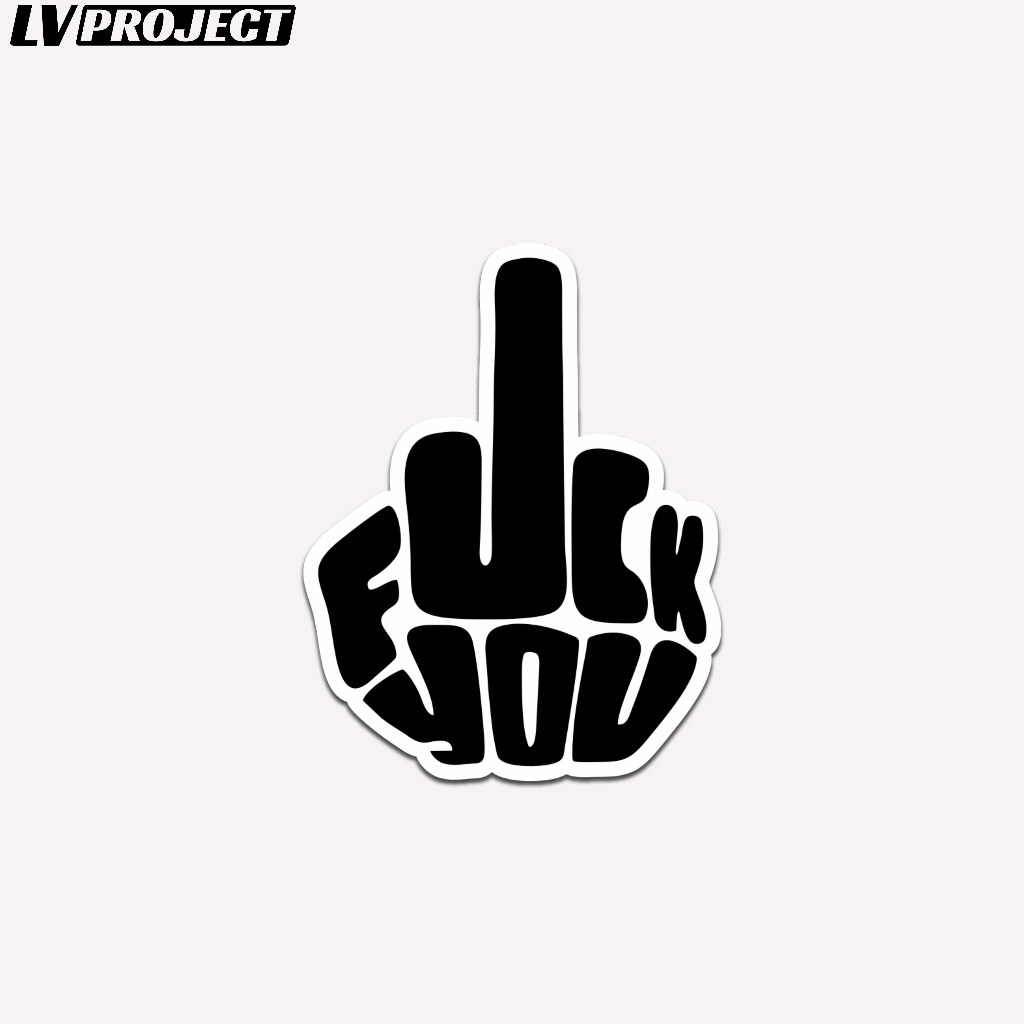 

Stiker Hitam Glossy Meme Middle Finger Sticker Fucek Laptop Notebook Koper Gitar