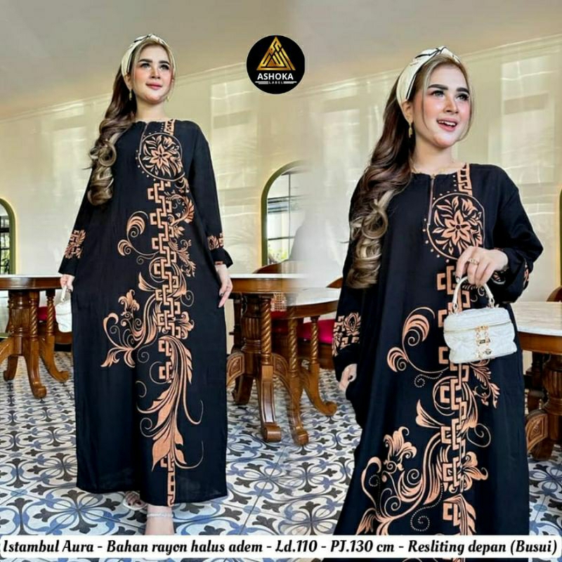 Daster Muslimah Sopan Lengan Panjang Busui Bahan Adem