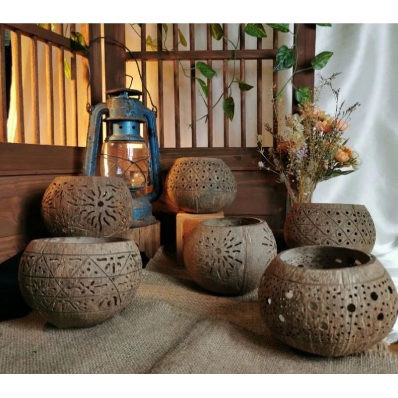 tempat lilin, tatakan lilin aromaterapi, batok unik, tatakan lilin murah