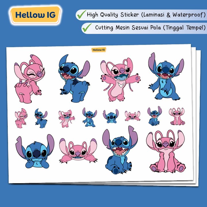 

STICKER PACK STITCH ANGEL | STIKER STITCH DISNEY BOTOL LAPTOP KOPER HELM WATERPROOF