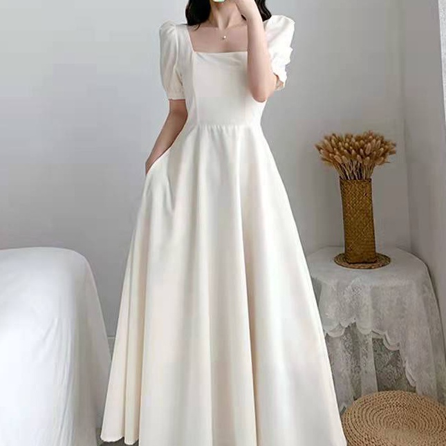 New COD Dress/Dress putih/dress putih korea/dress putih wanita/dress wanita/Dress hitam/dress korean