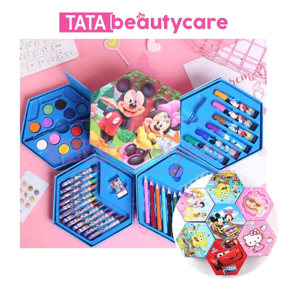 

Premium.. [600gr] T610 | Crayon Set Isi 46 Spidol Pensil Warna Cat Air Alat Lukis Murah PDH