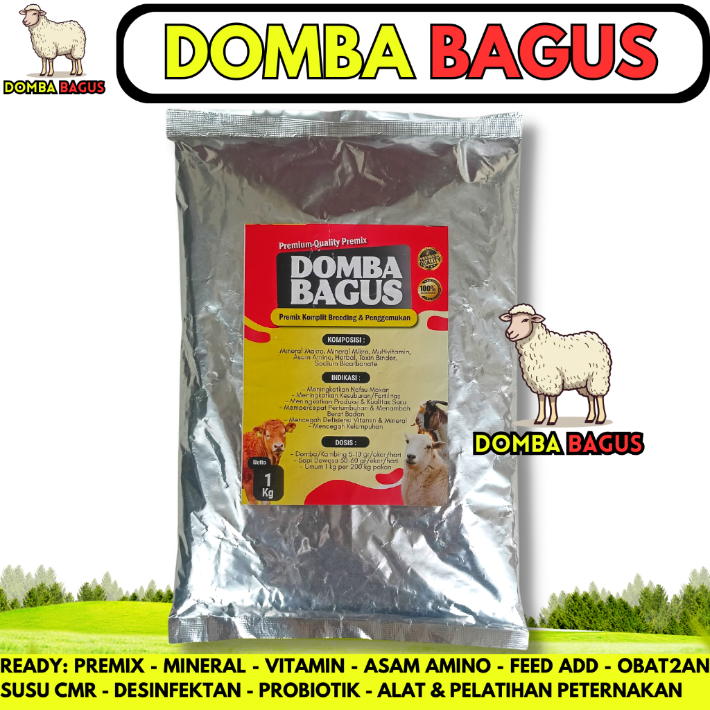 PREMIX DOMBA BAGUS 1 KG - Premix Komplit Breeding Domba Kambing Sapi