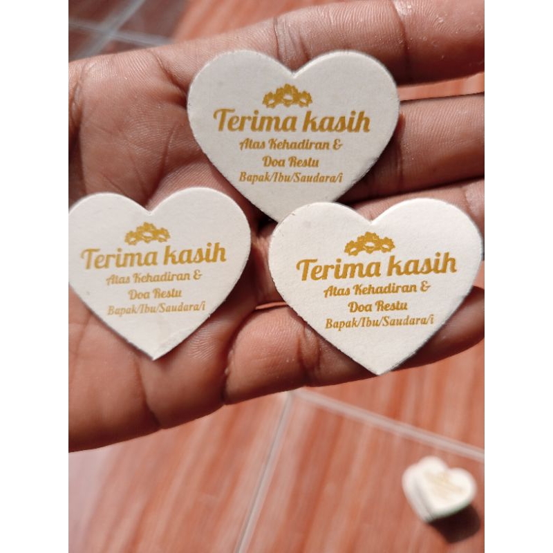 100 pcs souvenir kartu ucapan terima kasih bentuk hati/ souvenir hadiah pernikahan