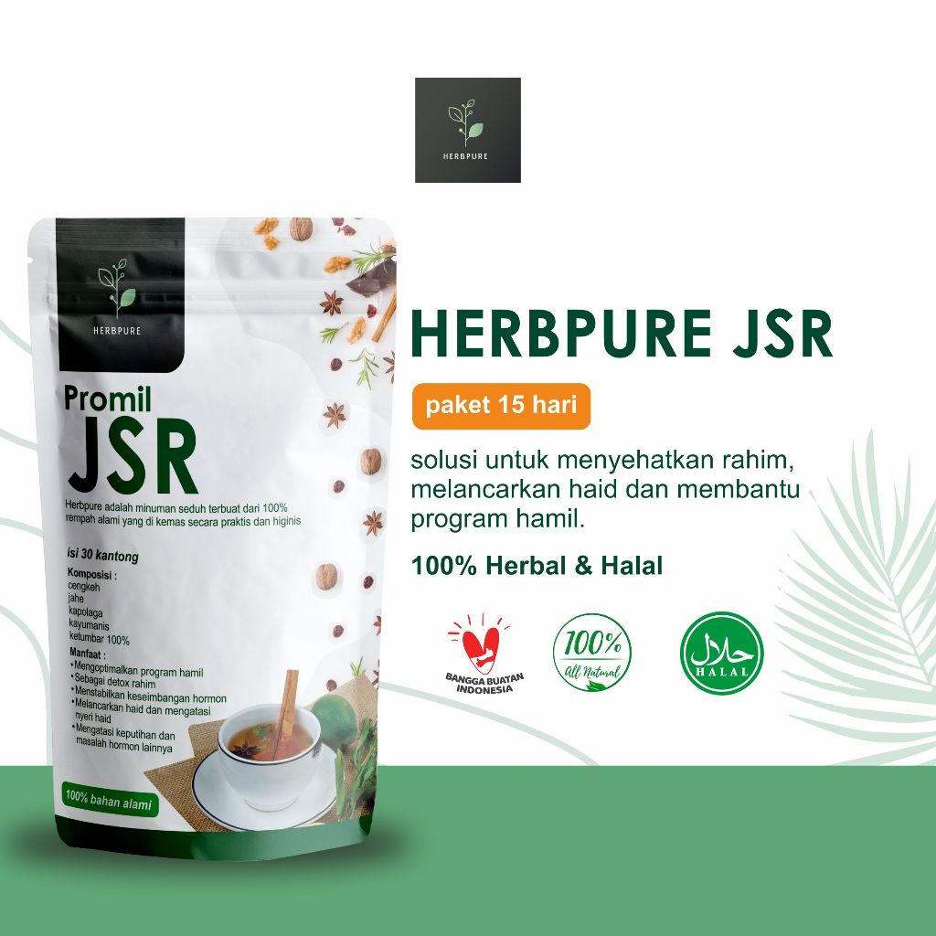 

HERBPURE JSR Ramuan JSR herbal promil detox rahim alami Paket 15 hari