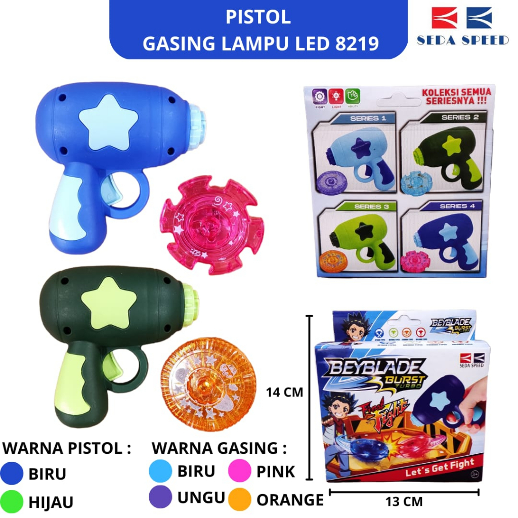 MJ Gangsing Lampu Beyblade Pistol Gasing LED Murah Burst Turbo Hadiah Kado Anak Laki Laki Cowok Cewe