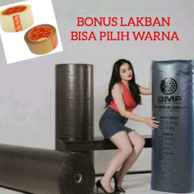 

HOT Product BUBBLE WRAP MURAH WARNA HITAM GMP BIRU 125CM x 50M Berat 3kg BONUS LAKBAN TERMURAH grosir