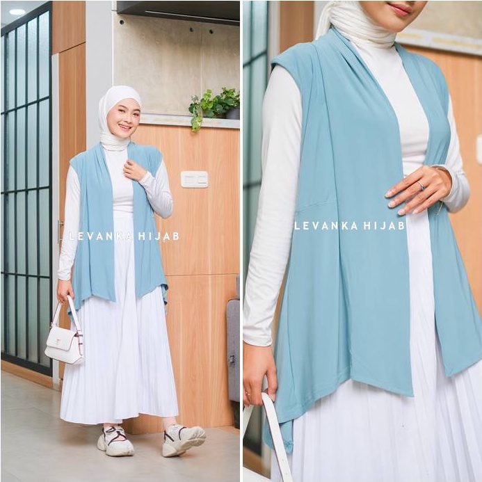 BRANDS FESTIVAL Outer Pendek / Kardigan wanita bahan jersey korea / model outer tanpa lengan - CCa g