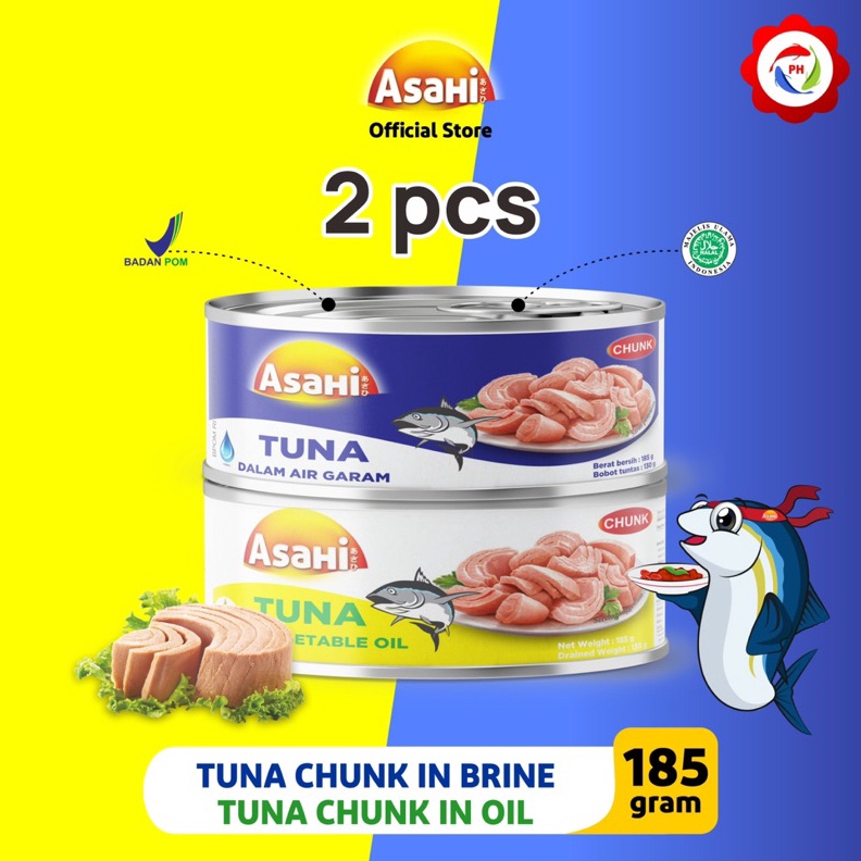 

DISKON BRANDS FESTIVAL 1 ASAHI Tuna Chunk in Brine 185 gr - 1 Asahi Tuna Chunk in Oil 185 gr gas !!