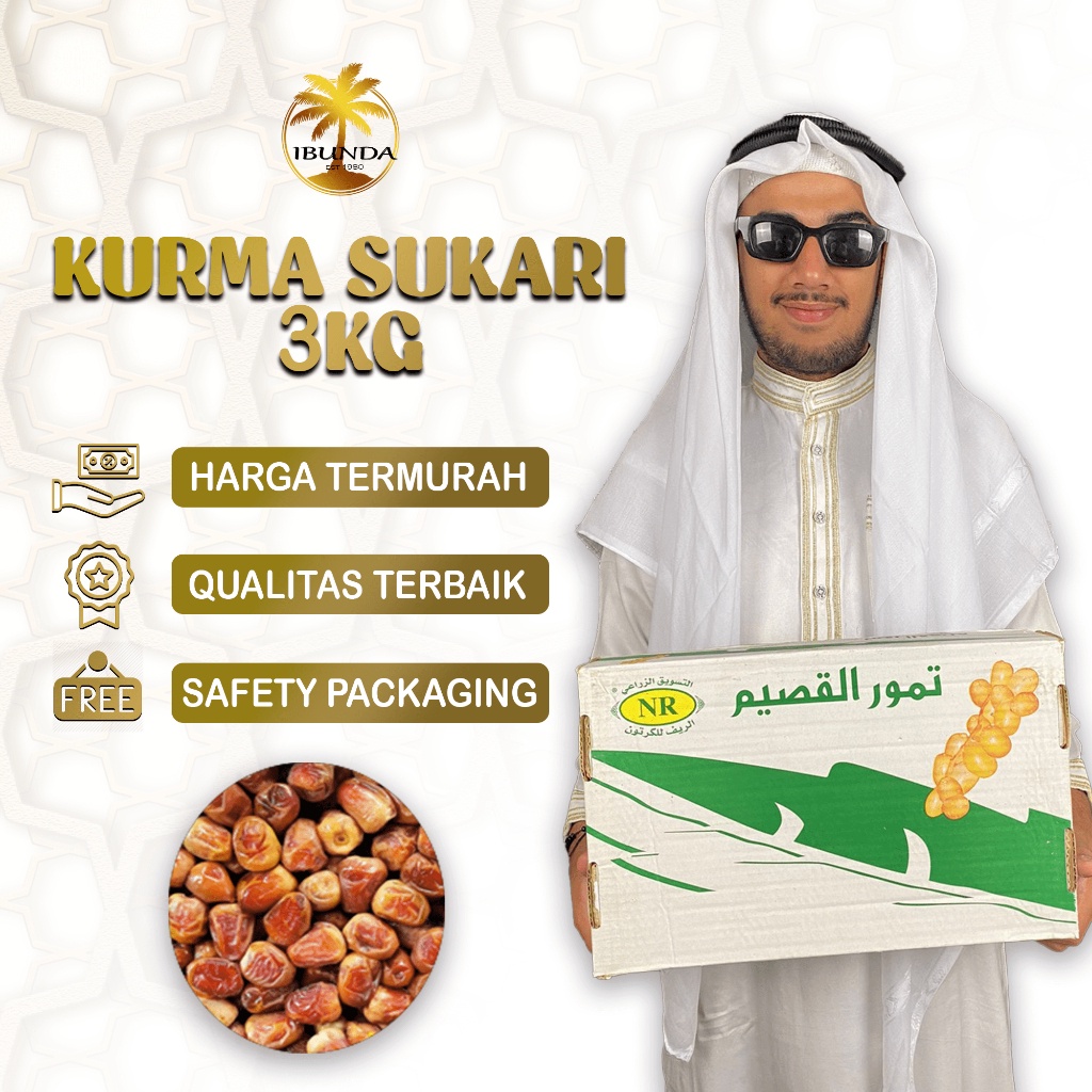 

✨BIG SALE✨ Kurma Sukari 3Kg Alqaseem Premium| {Free Dus Packing dan plastic wrap} grosir