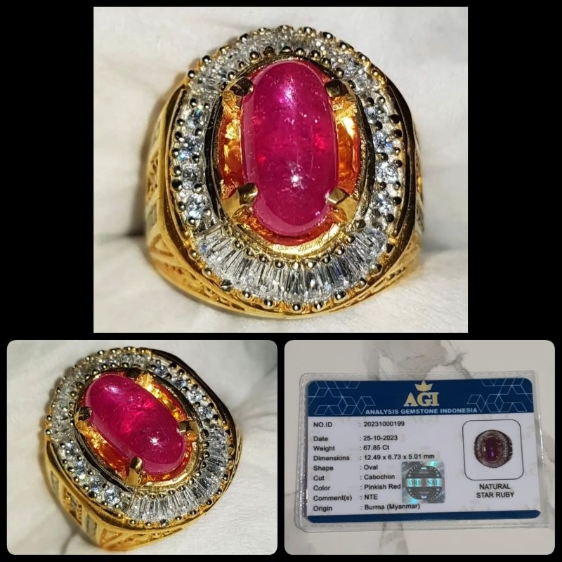 CINCIN PERMATA RUBY DELIMA BURMA ( PIGEON BLOD )