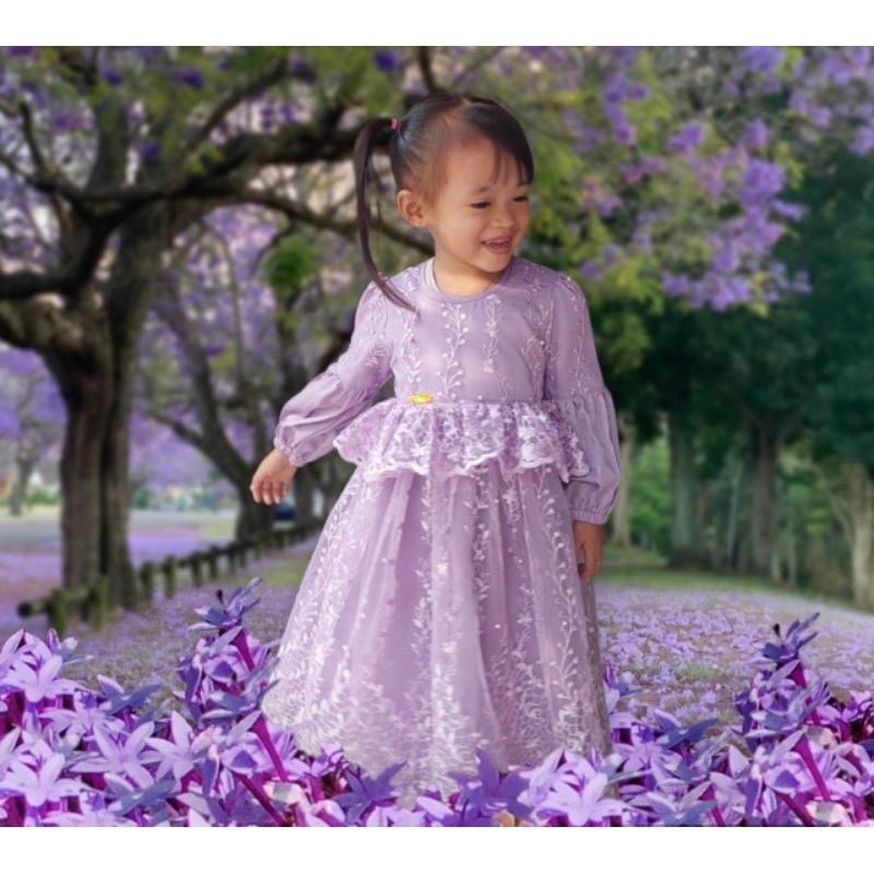 Gamis Brokat kombinasi Anak &Ibu