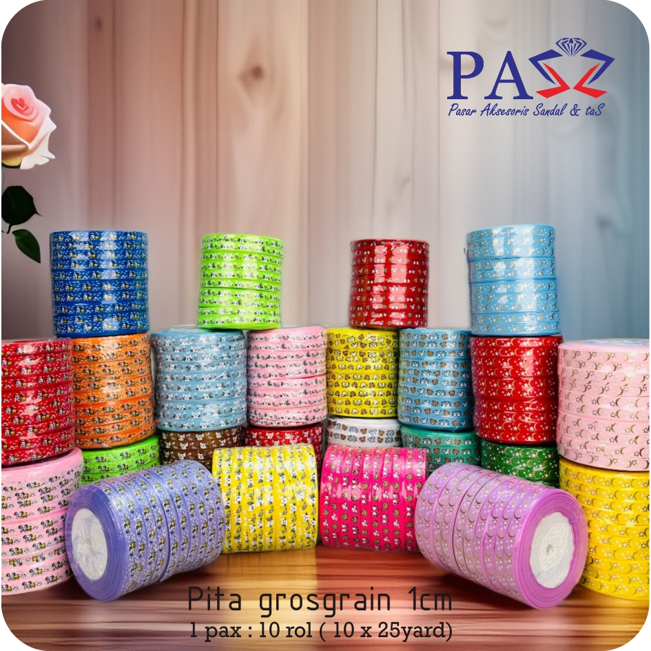 

Pita Grosgain Bintang Bulan Gold 1cm (harga per 10 roll)
