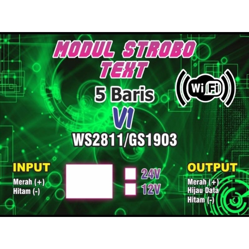 Modul StroboKaca Running Text 5 baris Volume 1 12V dan 24V