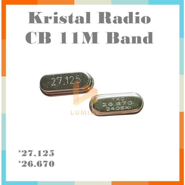 Sepasang kristal radio CB 11M Band 26,670Mhz dan 27,125Mhz crystal 49S 26.670 Mhz dan 27.125 Mhz