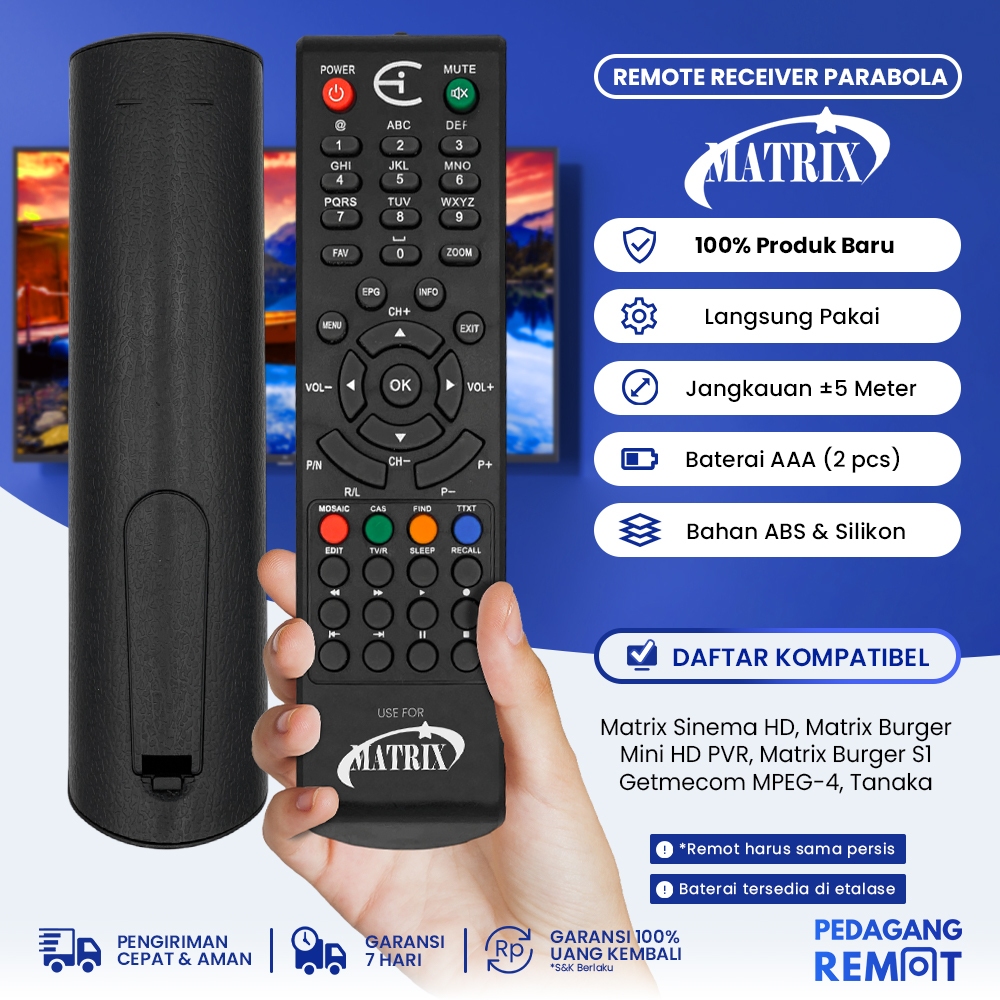 Remot Remote Receiver TV Parabola Tanaka Matrix Getmecom MPEG4