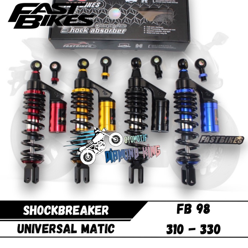 Shockbreaker Shock Copy DBS Matic Fastbikes 98 Shock Ukuran 310 330 Sok Universal Matic Scoopy Mio B
