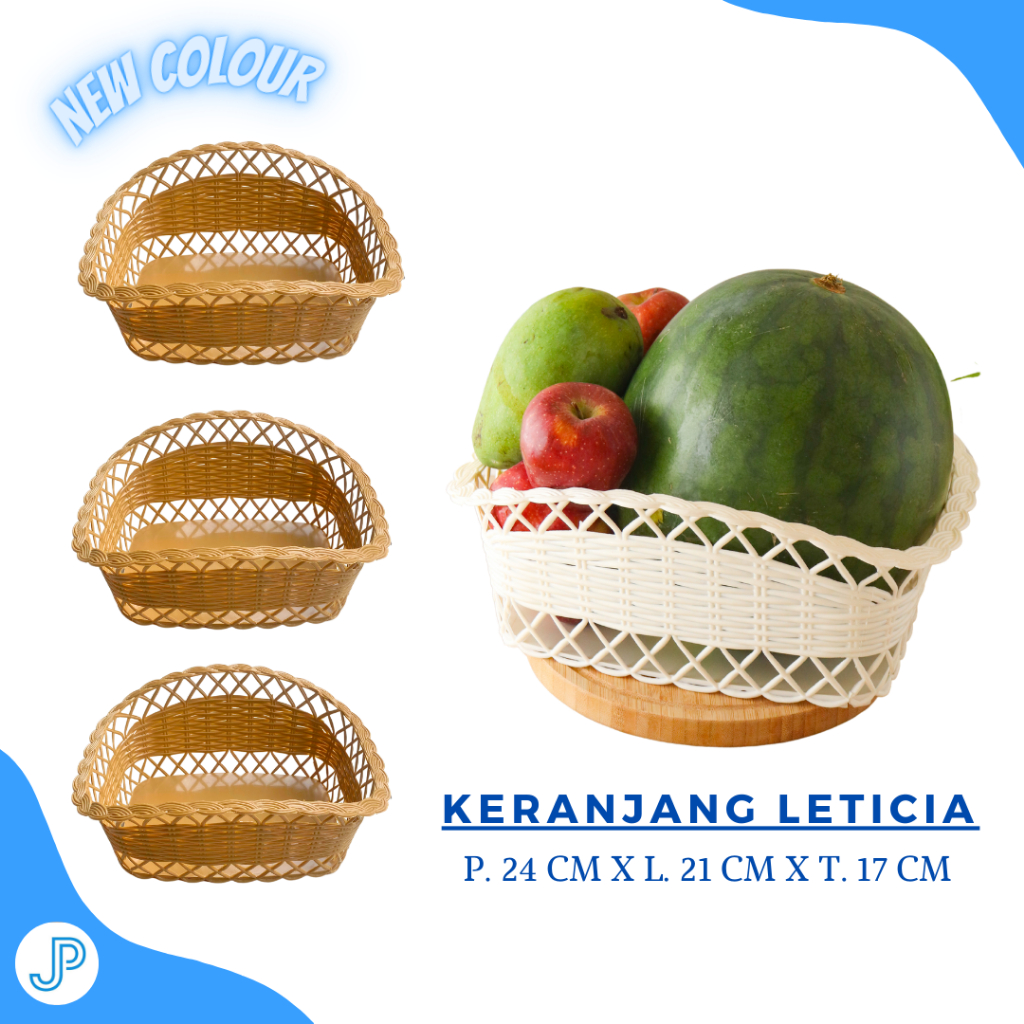 Warna Baru!!Keranjang Plastik Serbaguna Tempat Buah Dan Parcel Warna Coklat,Ungu,Hijau /Keranjang Le