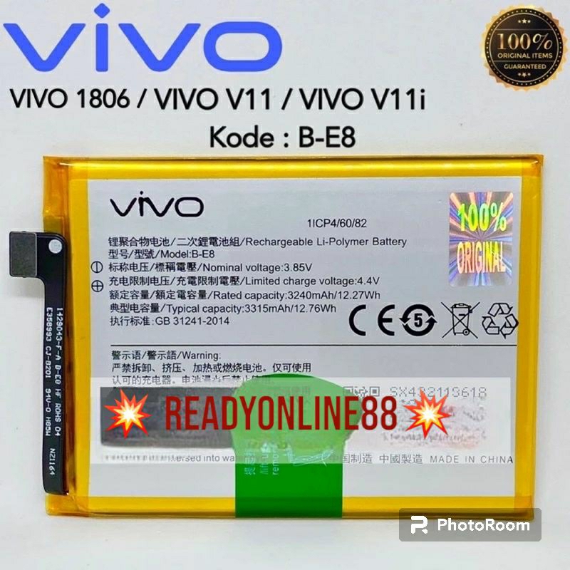 Baterai Batre Vivo V11 V11i Batere Vivo B-E8 Original Battery