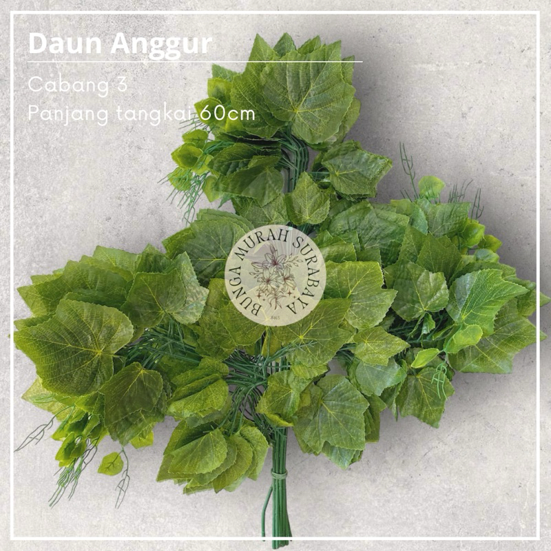 1 LUSIN DAUN ANGGUR/DAUN ANGGUR DEKORASI/DAUN ARTIFICIAL (37-28)