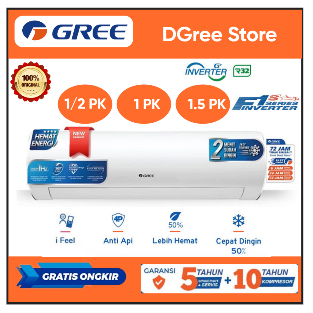 AC Gree Inverter  GWC-F1S AC Inverter 1/2 - 1 PK AC Gree GWC05F1S GWC09F1S GWC12F1S AC Inverter Gree