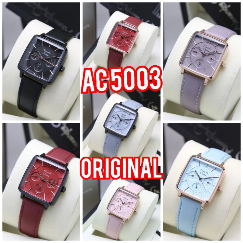2022 - JAMTANGAN CEWEK AC 5003 LEATHER | ALEXANDRE CHRISTIE WANITA AC5003 KULIT ORIGINAL