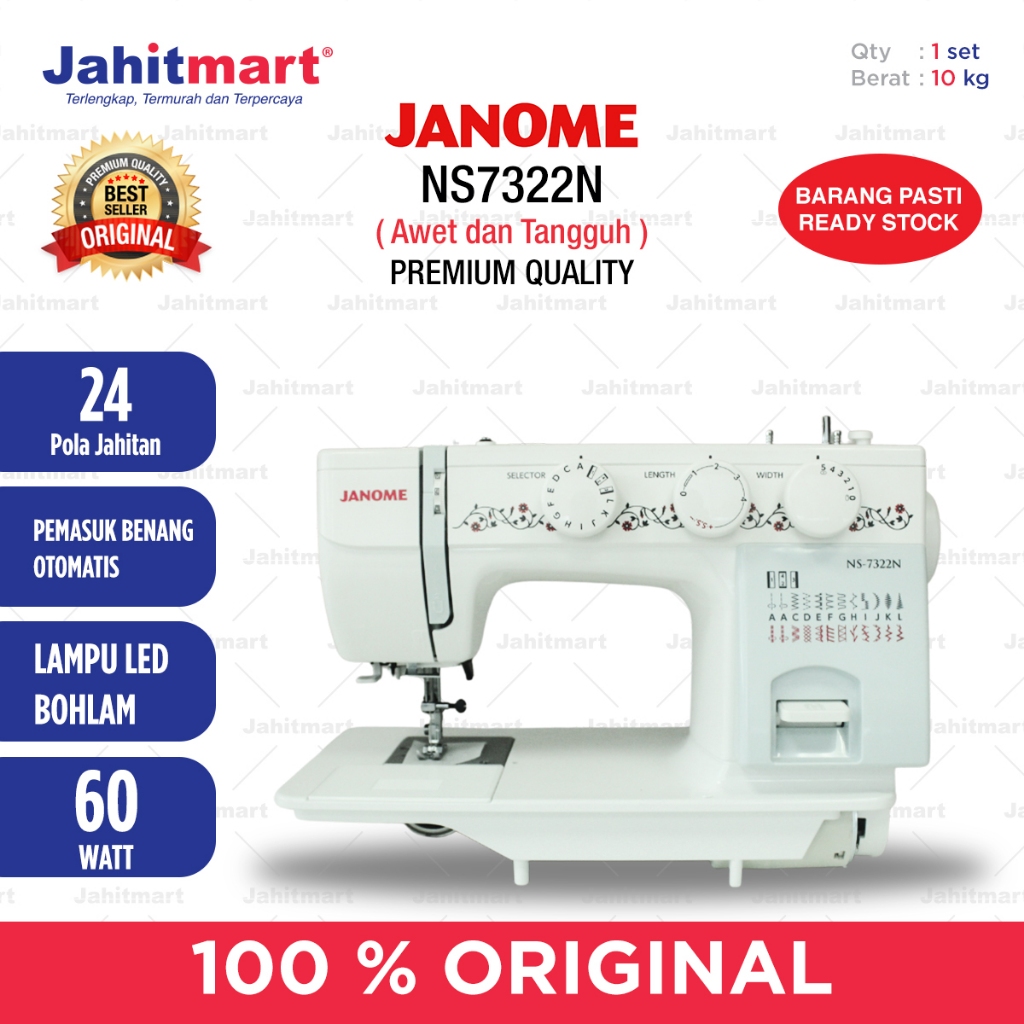 Mesin Jahit Semi Portable Merk JANOME NS7322/NS-7322