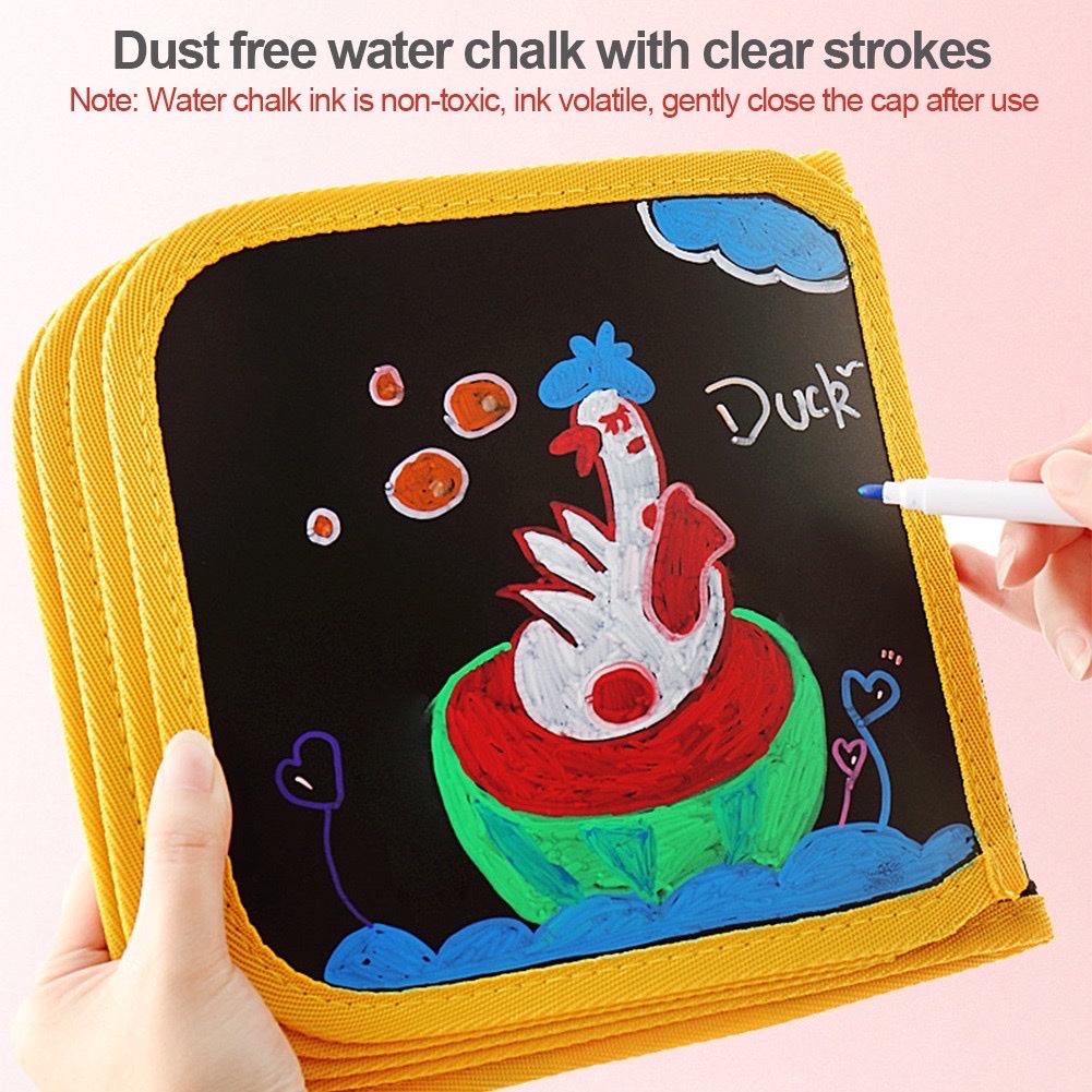 

YUH Buku Gambar Portable Soft Chalk Board Magic Drawing Book Magic Pen Painting