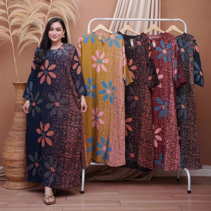 Longdress Maroko kancing depan l baju tidur daster busui daster jumbo