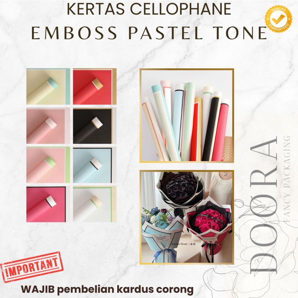 

Kertas Buket Bunga Emboss Pastel Tone