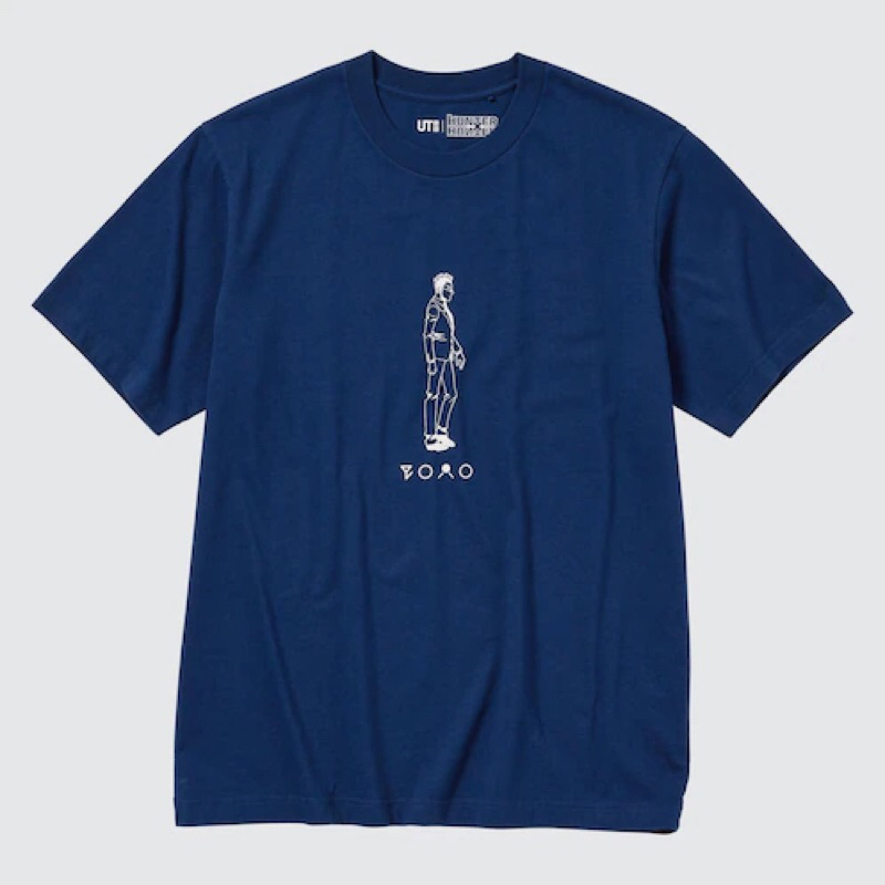UNIQLO Men UT T-Shirt Kaos Pria Grafis Hunter x Hunter Lengan Pendek Navy