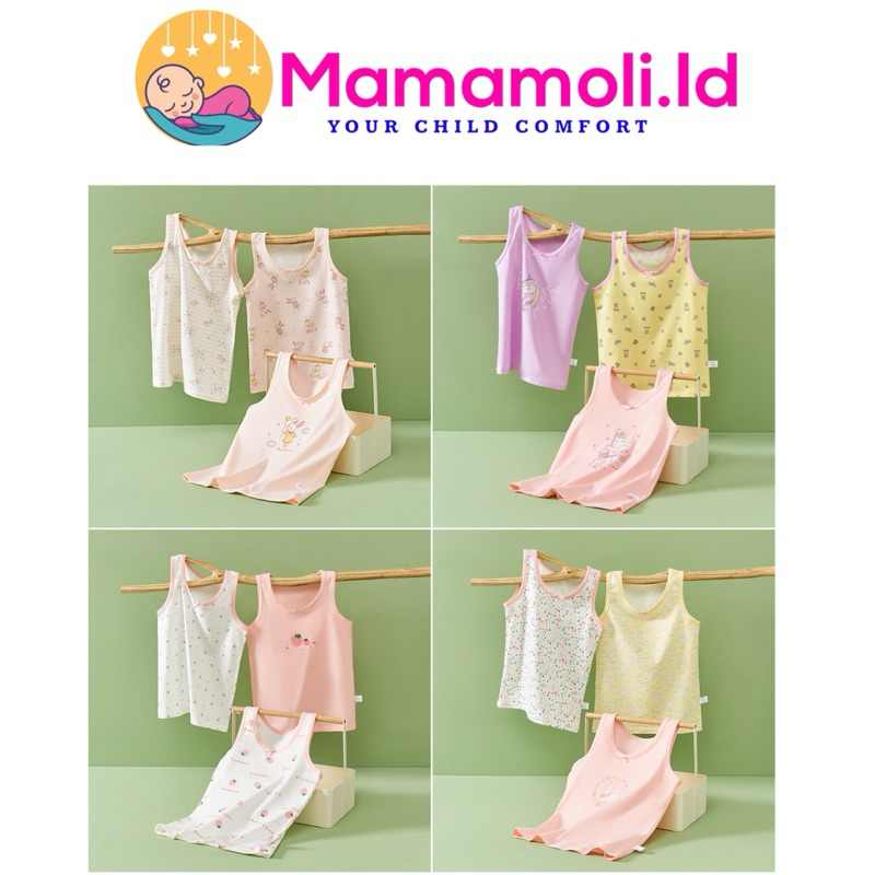 Singlet Kaos Anak Perempuan 3 IN 1  /Singlet Anak Cewekk / Kaos Dalaman Anak Perempuan/ Boys Underwe