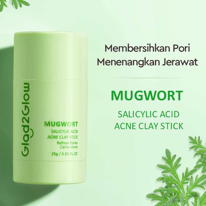 Glad2Glow Real Mugwort Salicylic Acid Acne Control Clay Mask Stick