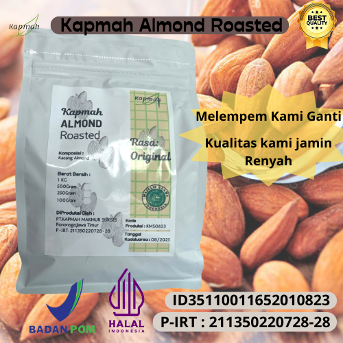 

Kacang Almond panggang kupas utuh 250gram